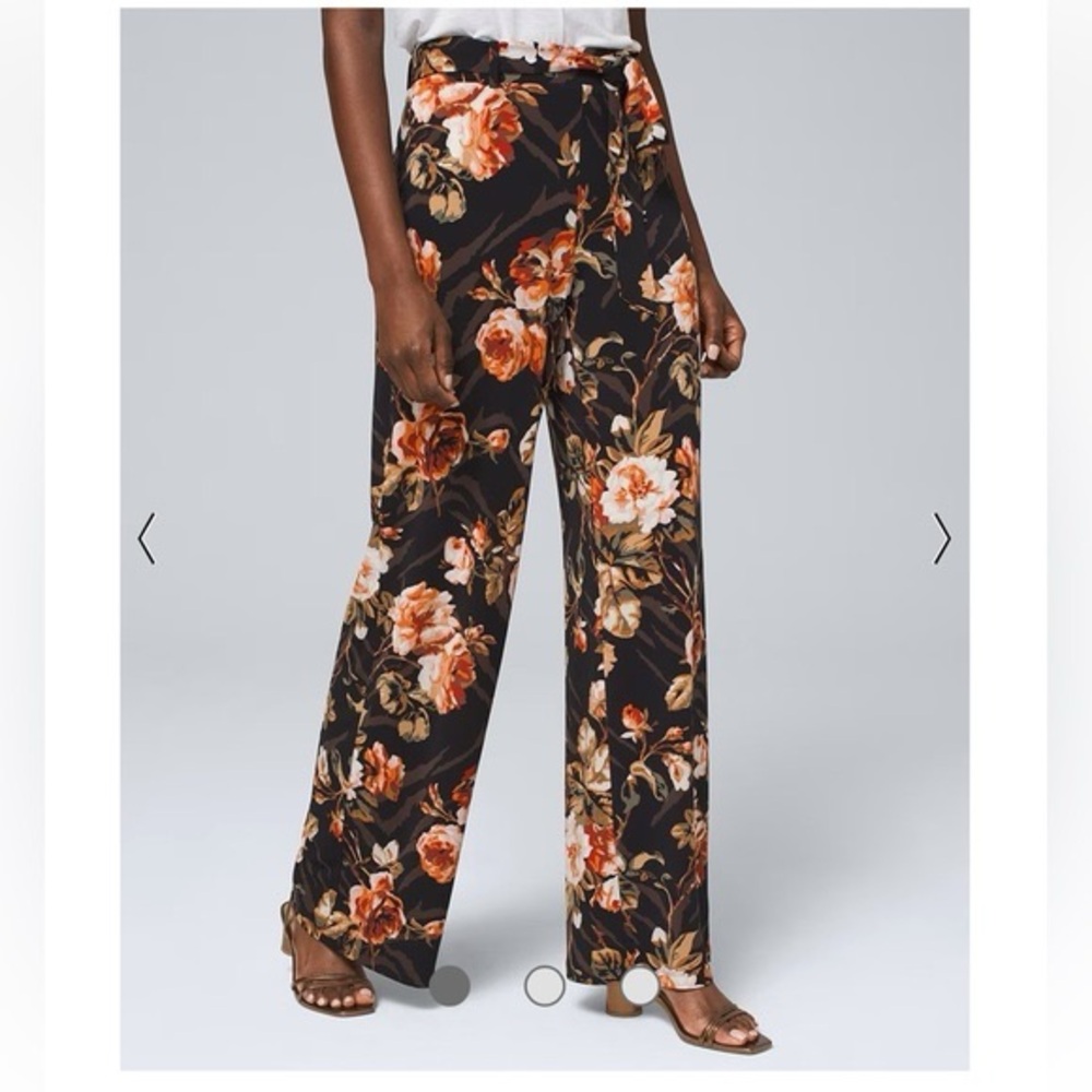 WHBM Floral Halter & Wide Leg Pants Set Size M